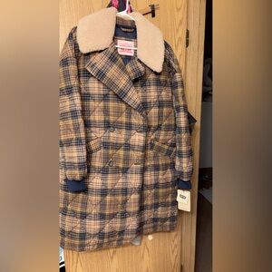 Levi’s quilted plaid jacket with sharpa collar